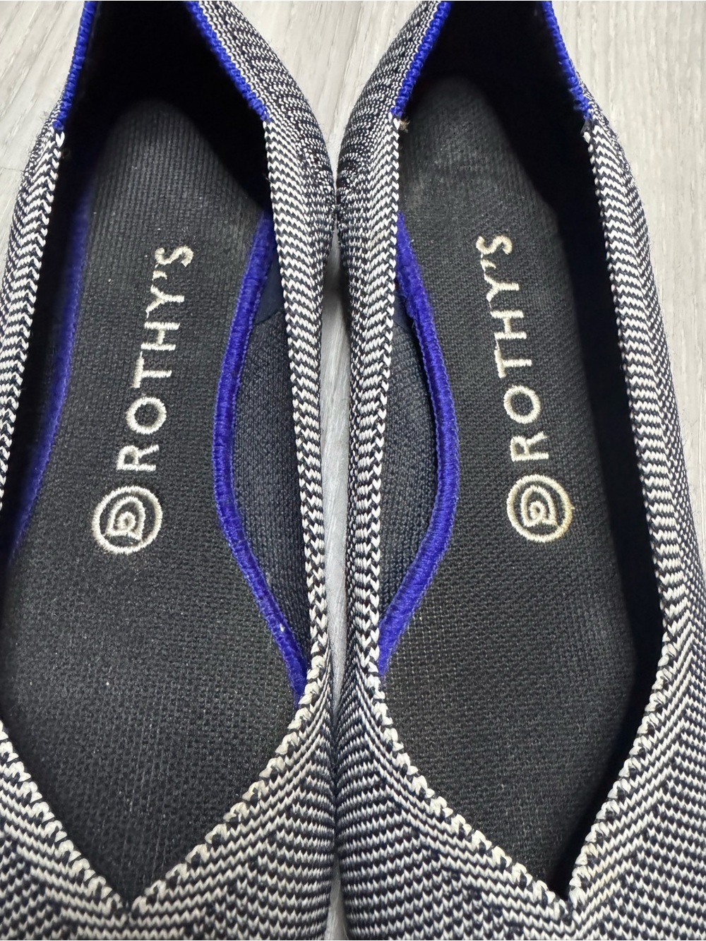 ROTHY’S | Pointed Toe Ballet Flat | Cloud Grey Birdseye Knit | Size 9 - Picture 3 of 11
